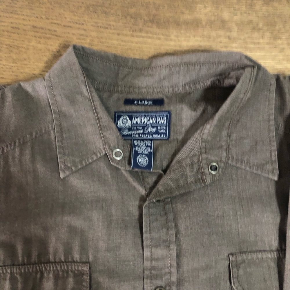 American Rag Brown Button-Up Shirt